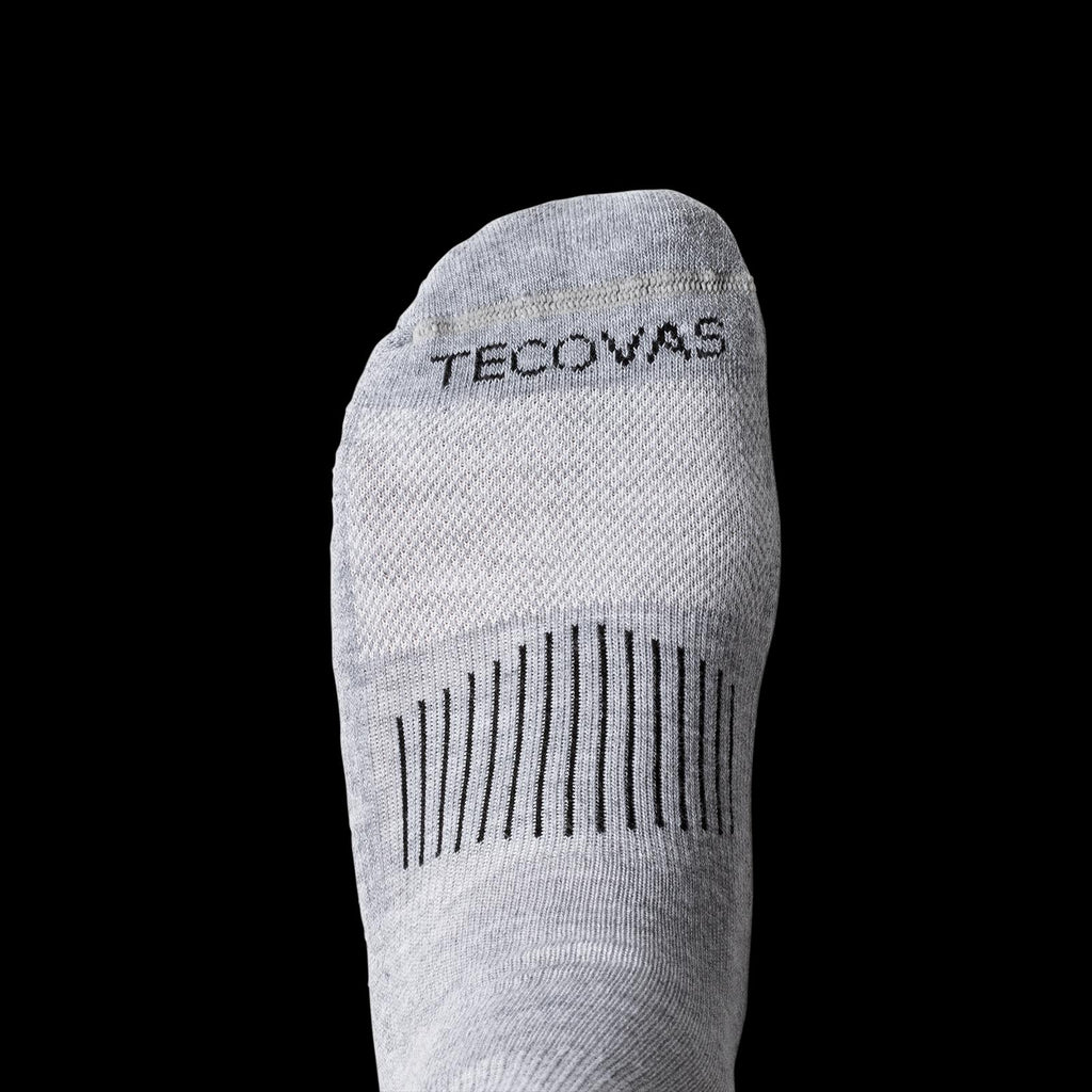 Toe view of Boot Socks - Gray on plain background