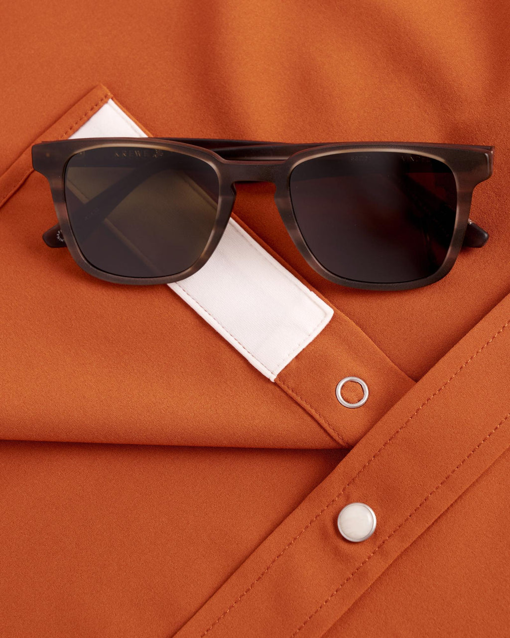 Closeup detail view of Men's Performance Western Pearl Snap - Burnt Orange
