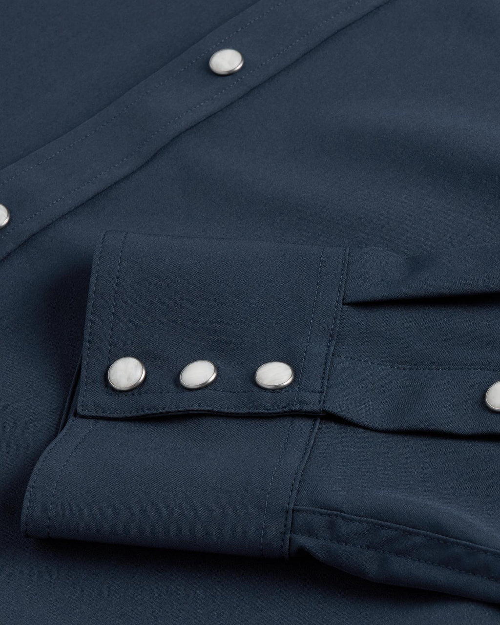 Closeup detail view of Men's Performance Western Pearl Snap - Navy