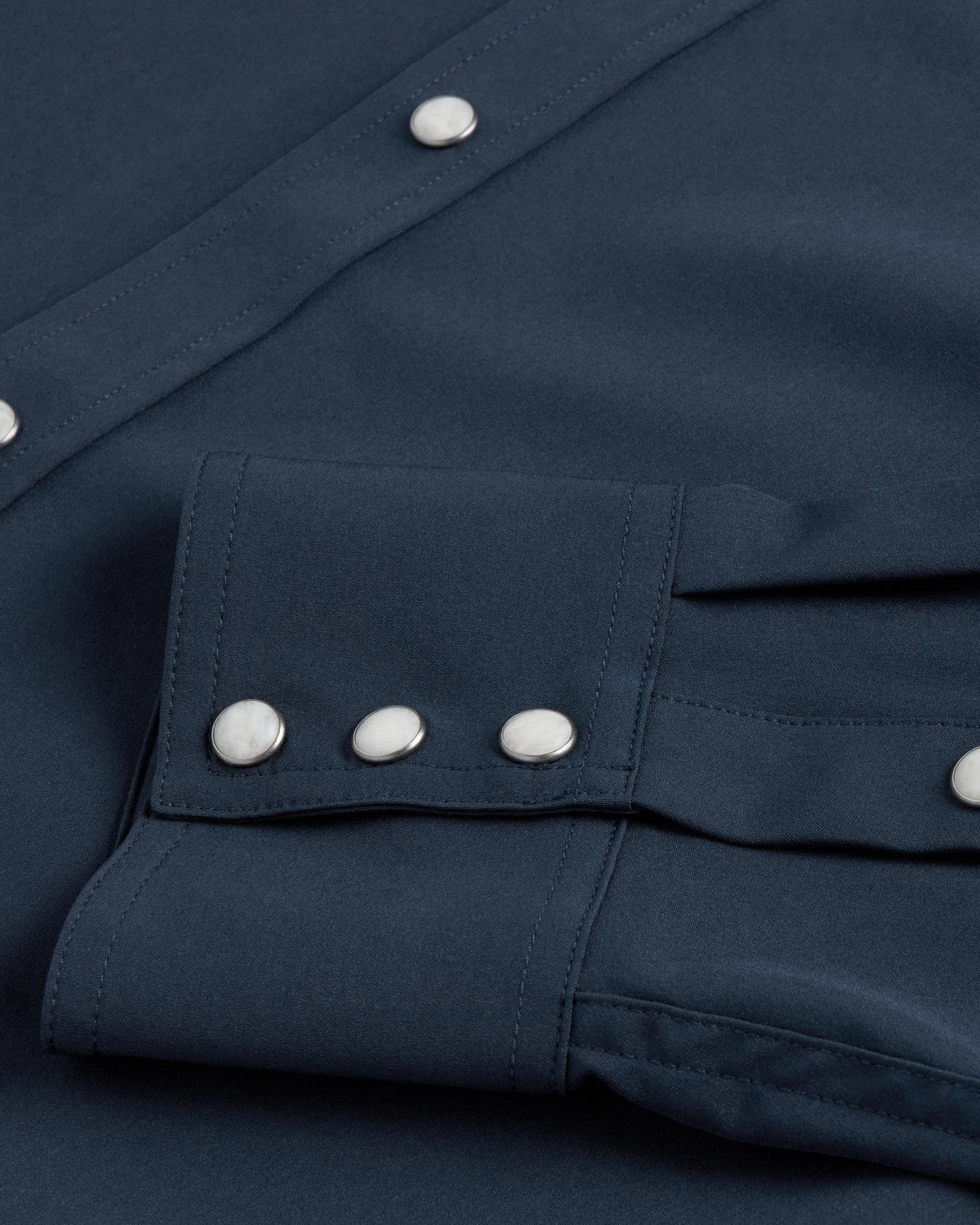 Closeup detail view of Men's Performance Western Pearl Snap - Navy