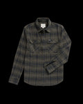 Front view of Men's Essential Flannel - Black/Gray on plain background