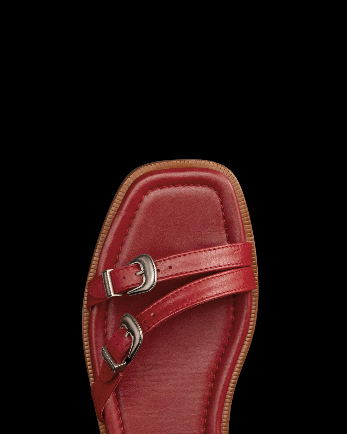 Toe view of The Blakely - Cherry on plain background